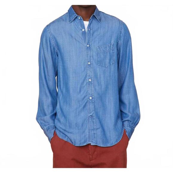 NEW OFFICINE GÉNÉRALE bd lyocell shirt in mid indigo